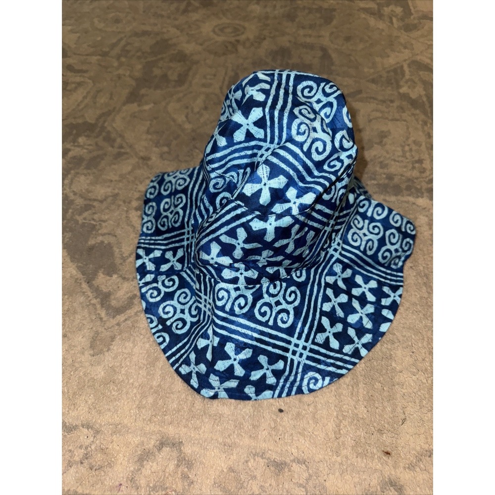 New Vera Bradley Reversible Hat Sun Wide Brim Navy Blue One Size Womens